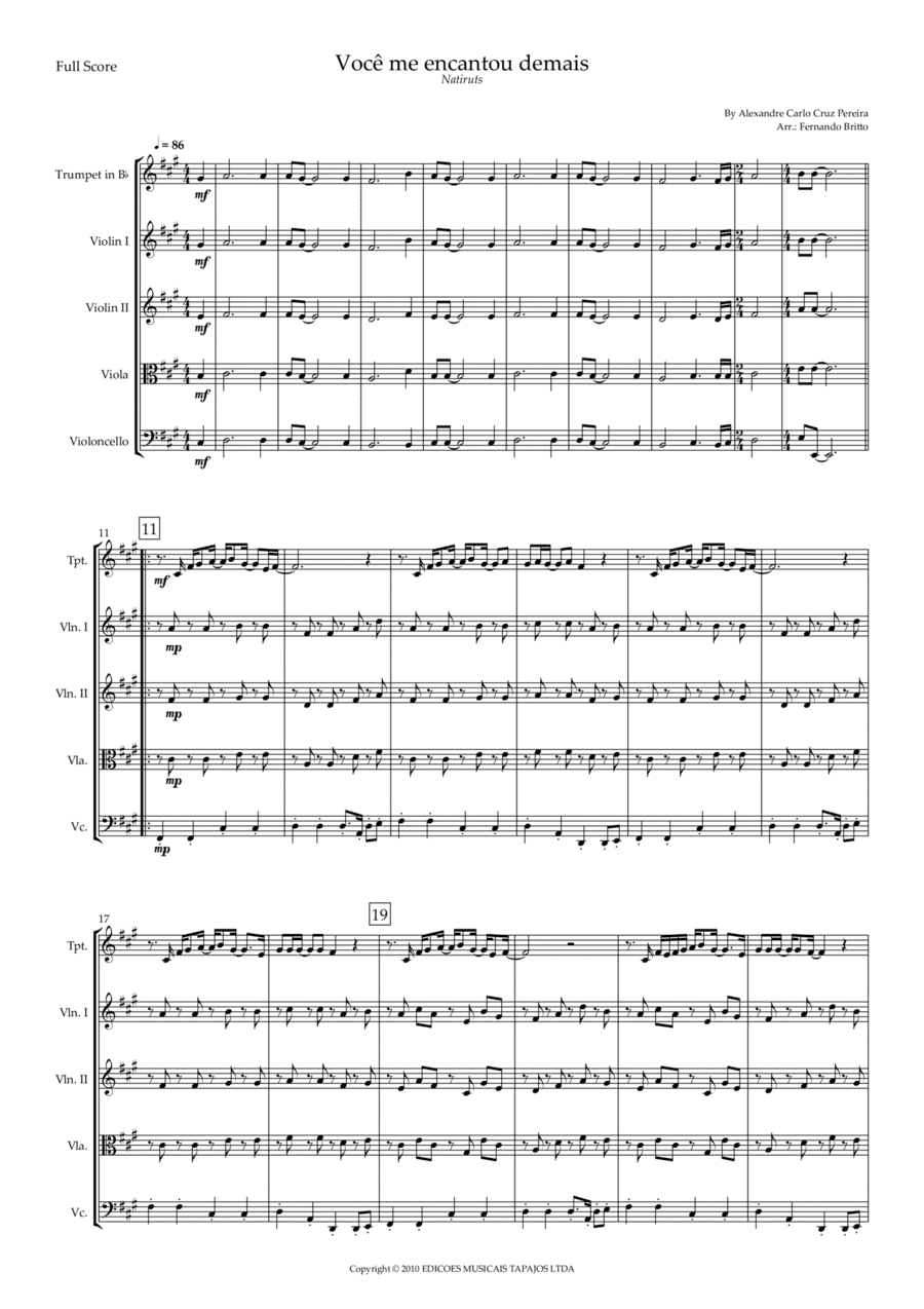 Voce Me Encantou Demais (arr. Fernando Britto)