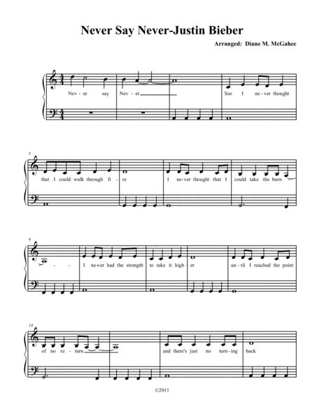 Never Say Never (arr. Diane M. McGahee)