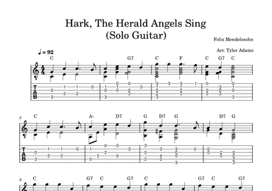 Hark, The Herald Angels Sing (Solo Guitar) (arr. Tyler Adams)