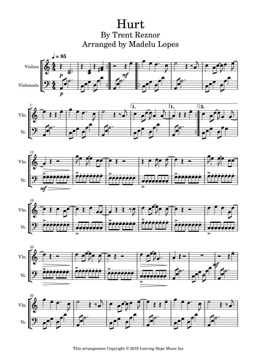 Hurt (arr. Madelu Lopes)