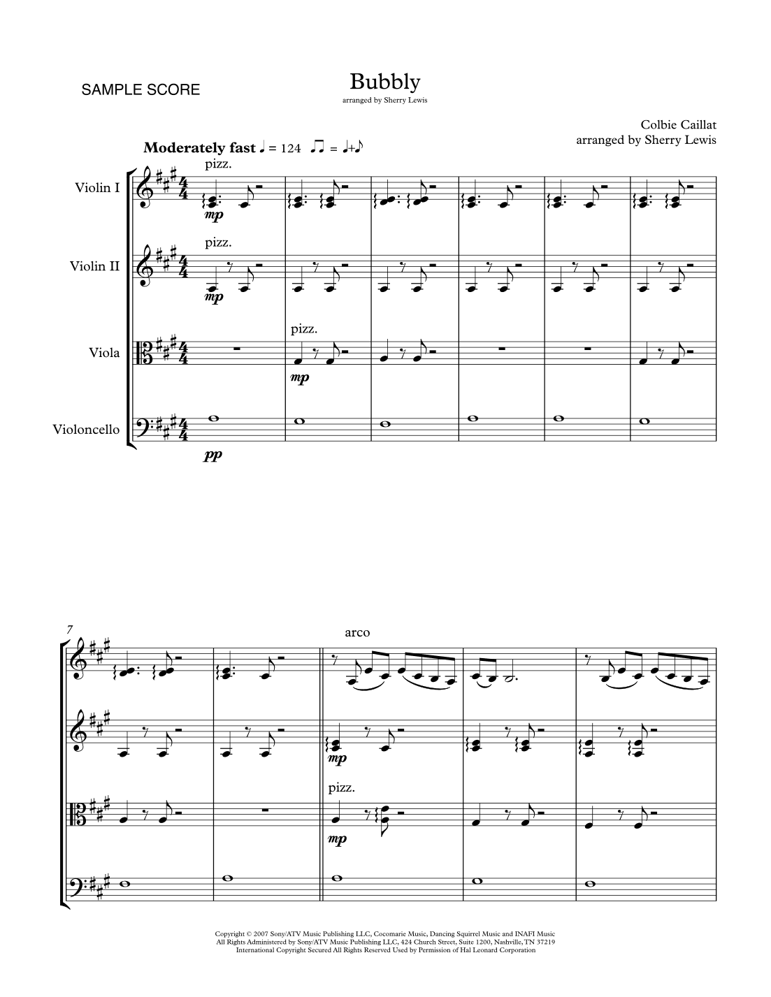 Bubbly (arr. Sherry Lewis Publishing)