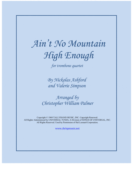Ain't No Mountain High Enough (arr. Christopher William Palmer)
