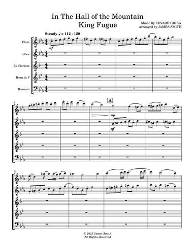 In The Hall Of The Mountain King Fugue for Woodwind Quintet (arr. James Smith)