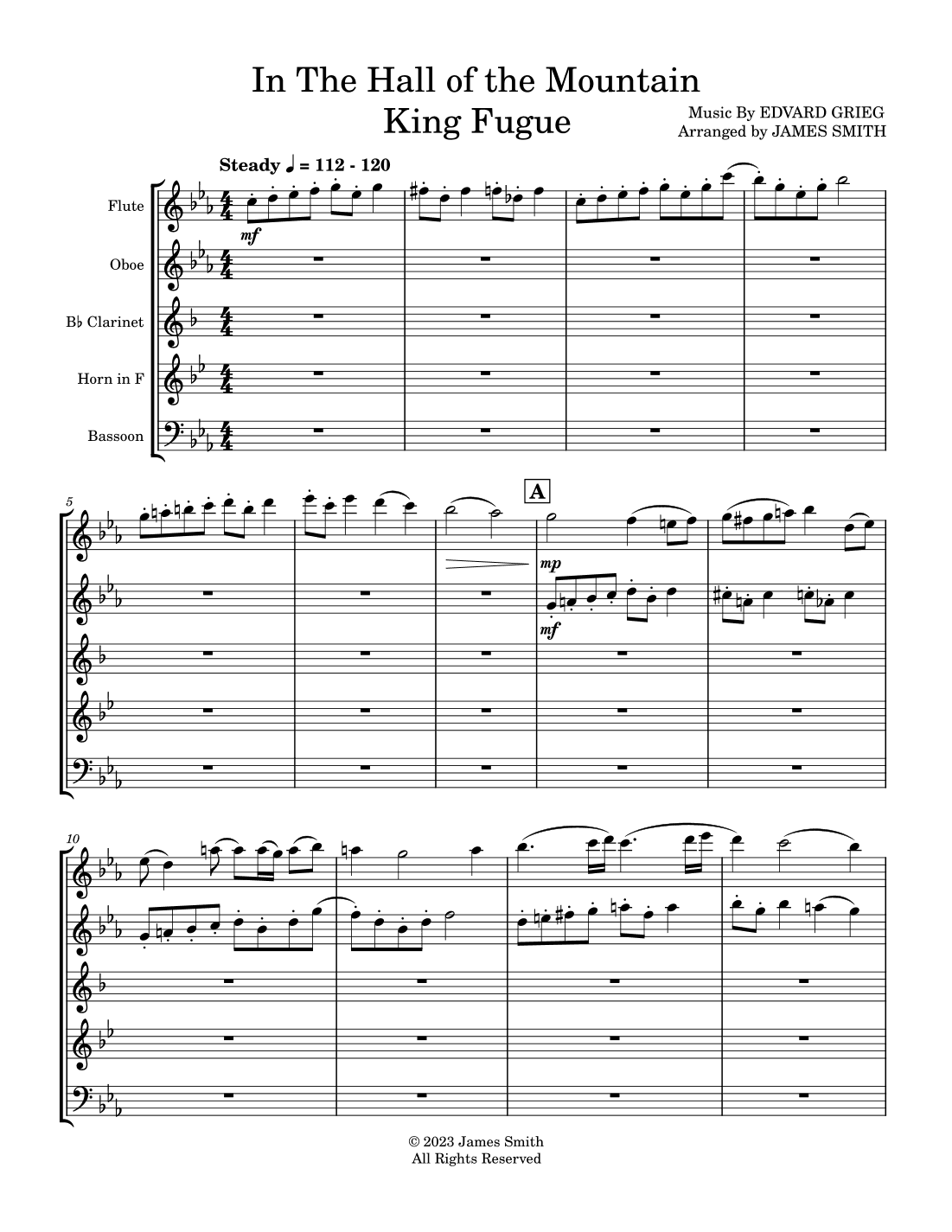 In The Hall Of The Mountain King Fugue for Woodwind Quintet (arr. James Smith)