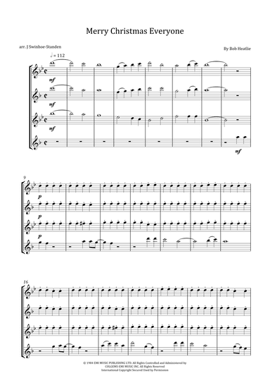 Merry Christmas Everyone (arr. J Swinhoe-Standen)