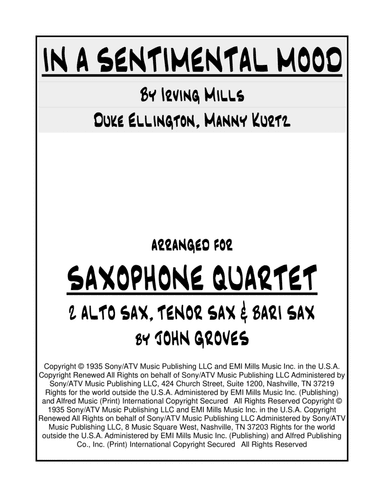 In A Sentimental Mood (arr. John Groves)