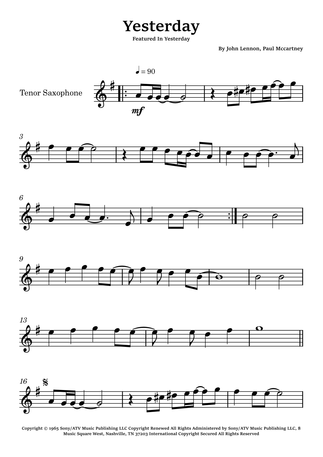 Yesterday (arr. Glauco Fernandes)