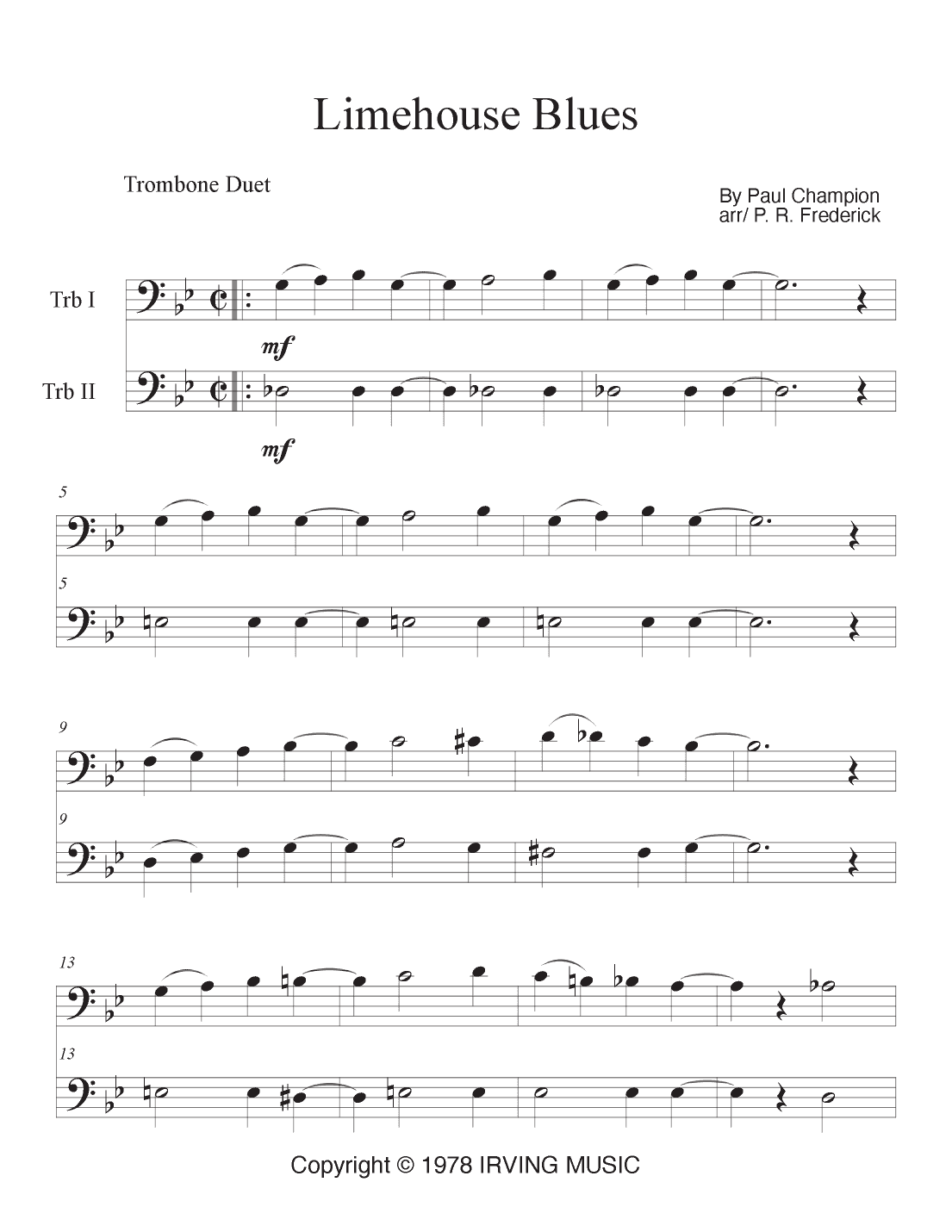 Limehouse Blues (arr. P. R. Frederick)