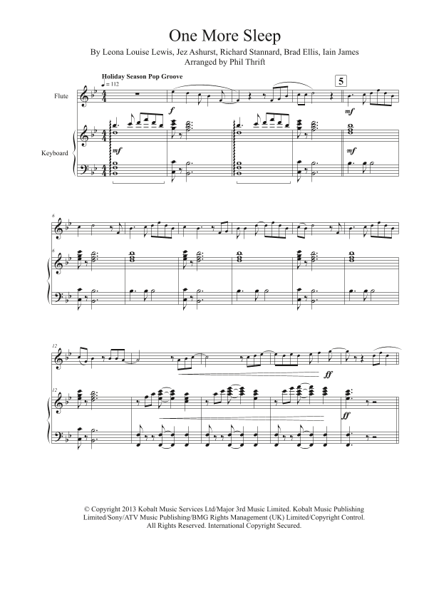One More Sleep (arr. Phil Thrift)