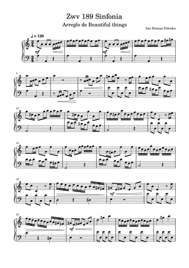Zwv 189 Sinfonía-Jan Dismas Zelenka (arr. Beautiful things)