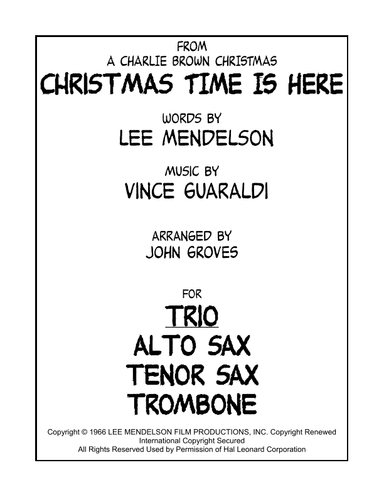 Christmas Time Is Here (arr. John Groves)