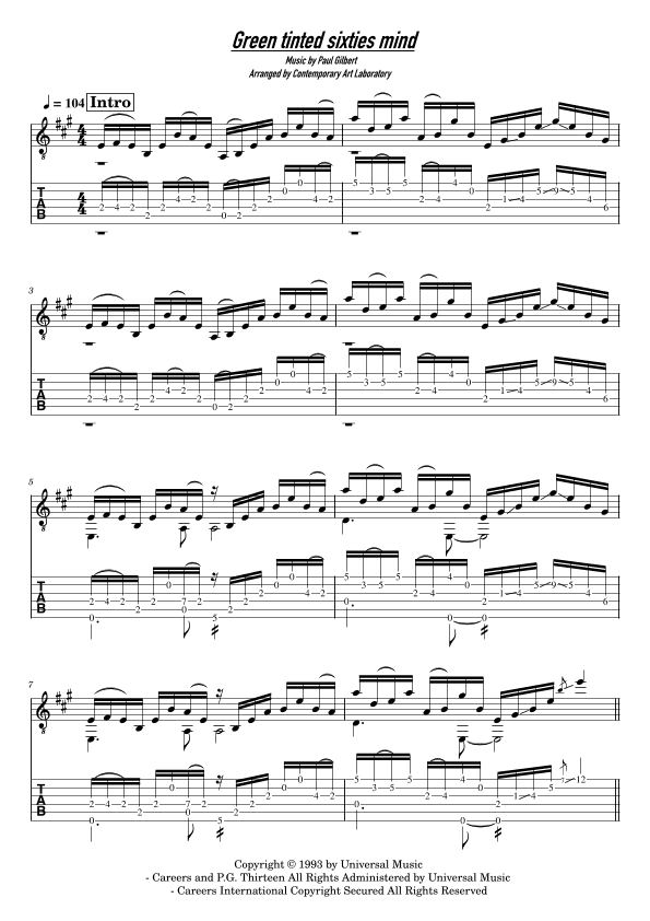Green Tinted Sixties Mind (arr. Contemporary Art Laboratory)