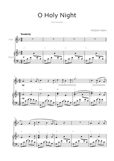 O Holy Night - flute and piano (arr. Robin Hood Editions)