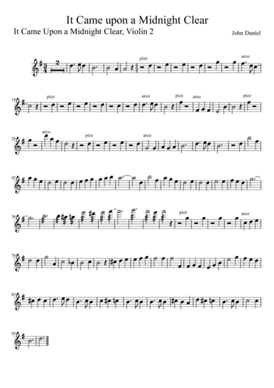 It Came Upon a Midnight Clear, Violin 2 (arr. John W. Daniel)