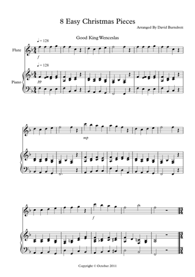 8 Easy Christmas Pieces for Flute And Piano (arr. David Burndrett)