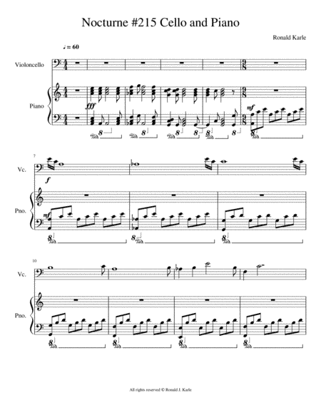 Nocturne #215 Piano and Cello
