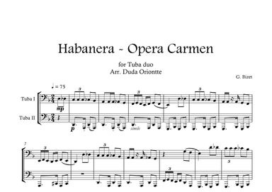 Carmen HABANERA - Bizet ( tuba DUO) Student (arr. Duda Oriontte)