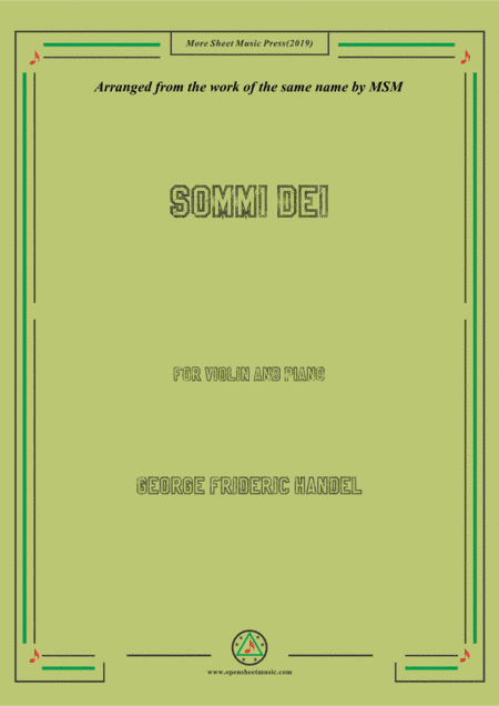 Handel-Sommi Dei,for Violin and Piano (arr. MSM)