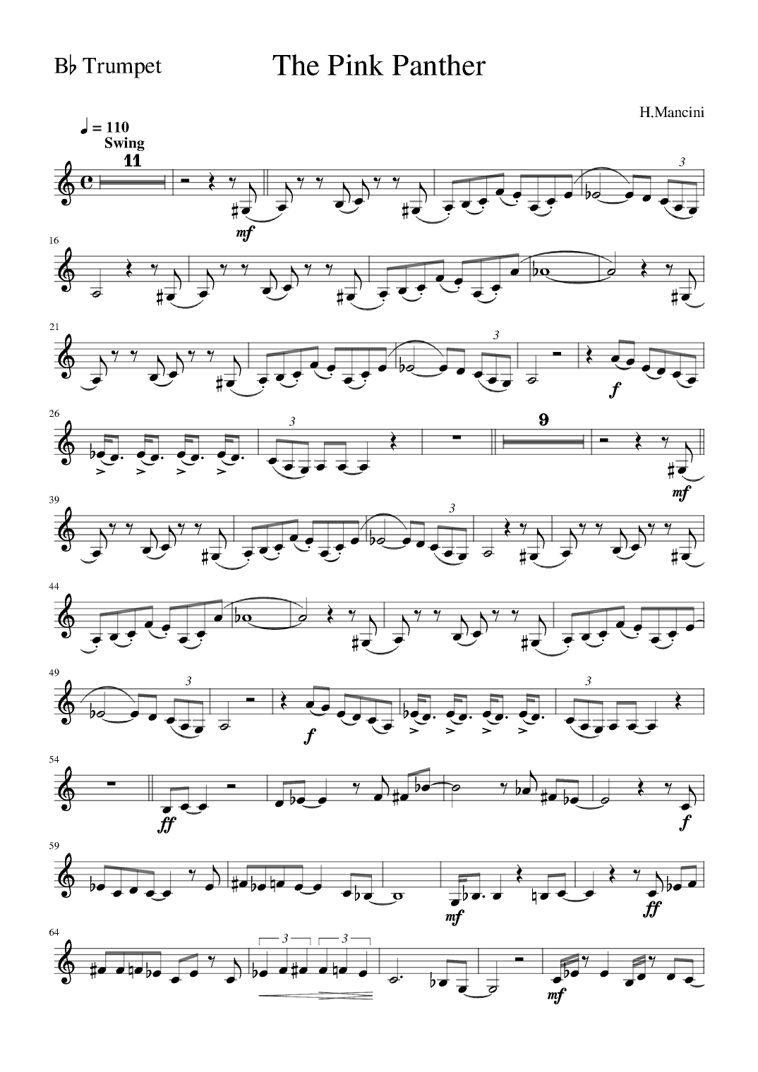 The Pink Panther (arr. Zachary Corbett)