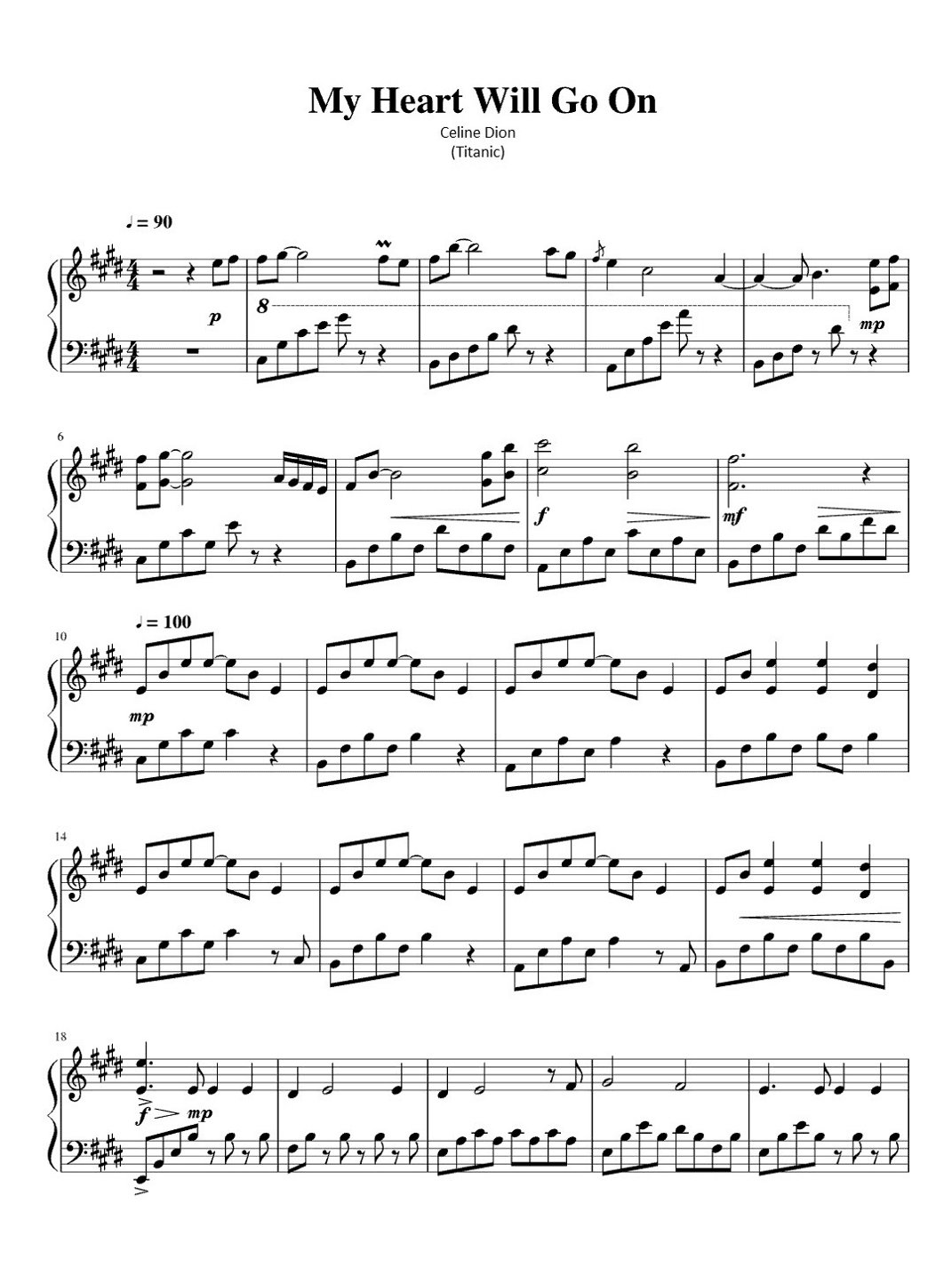 My Heart Will Go On (love Theme From 'titanic') (arr. Unknown)