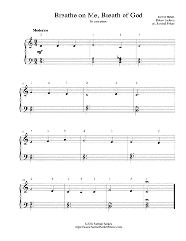 Breathe on Me, Breath of God - for easy piano (arr. Samuel Stokes)
