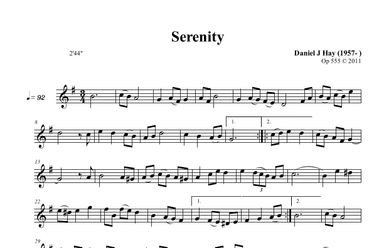 Serenity (Opus 555) Oboe Solo
