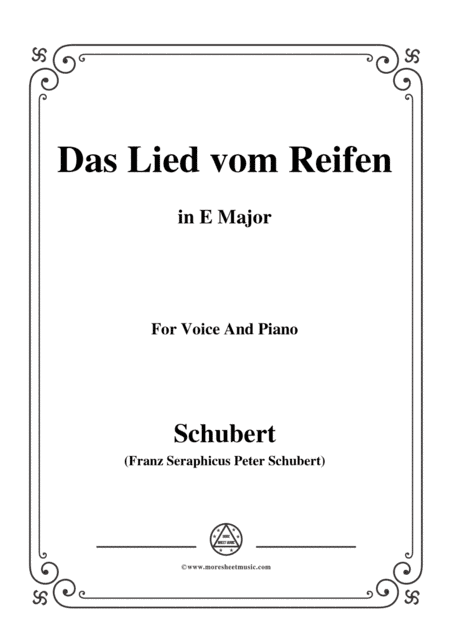 Schubert-Das Lied vom Reifen(Song of the Frost),D.532,in E Major,for Voice&Piano (arr. MSM)