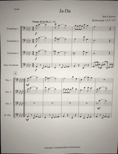 Ja-da (arr. Michael McDonough A.S.C.A.P.)