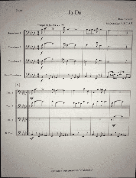 Ja-da (arr. Michael McDonough A.S.C.A.P.)