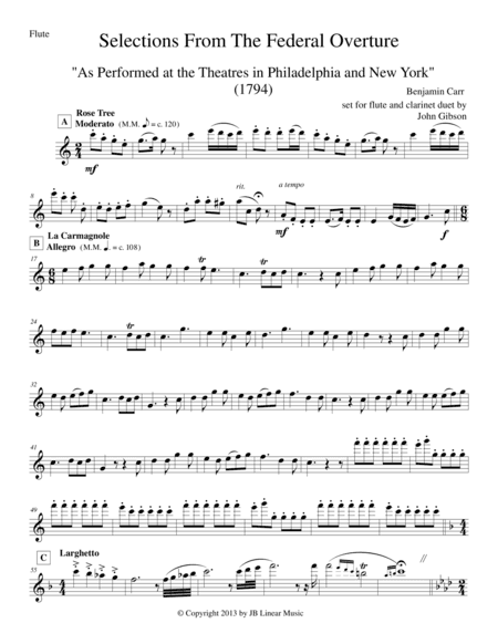 1794! Federal Overture for Flute and Clarinet Duet (arr. John Gibson)
