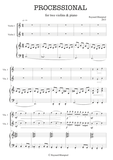 PROCESSIONAL FOR TWO VIOLINS AND PIANO