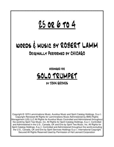 25 Or 6 To 4 (arr. John Groves)