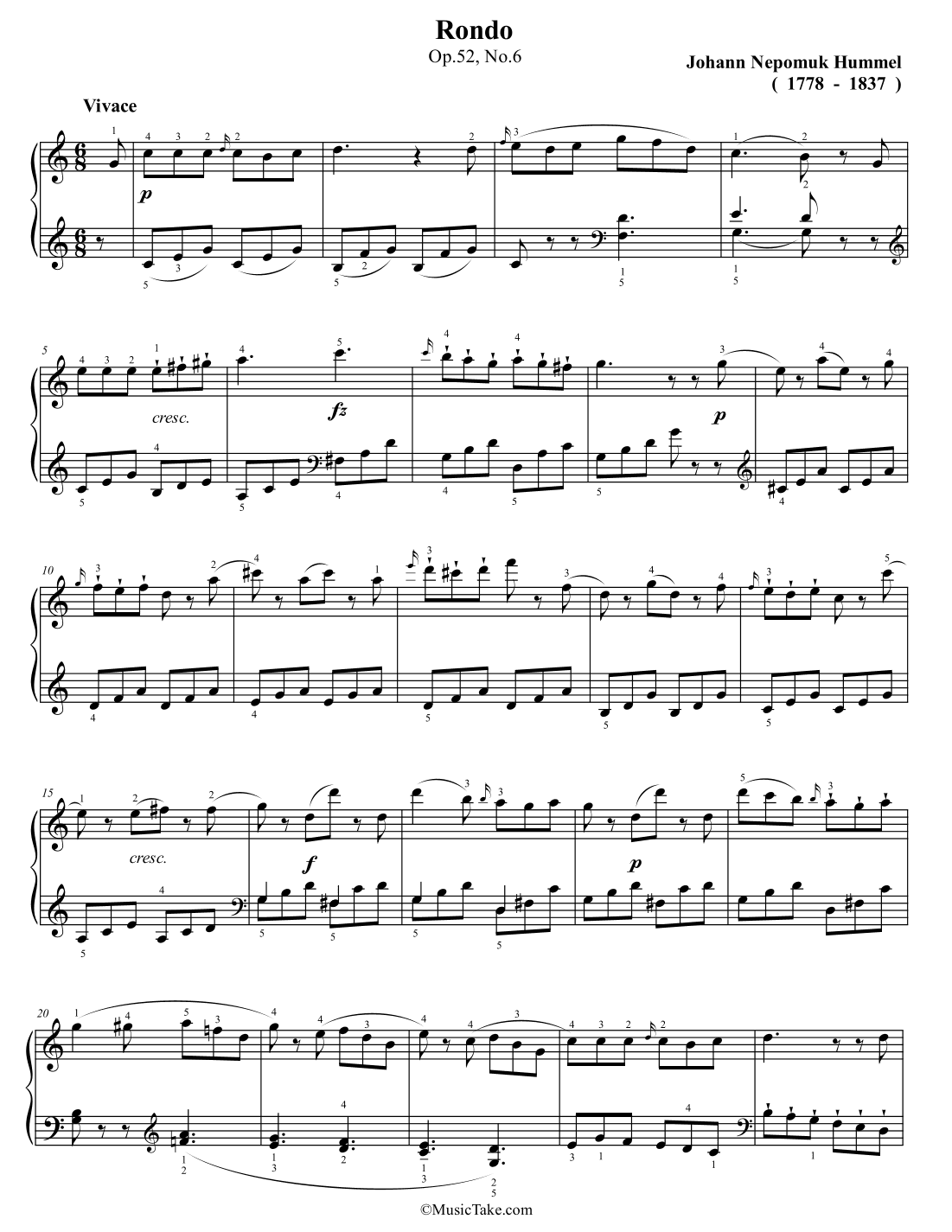 Hummel rondo in C Major Op.52 No.6 (arr. Ben Choupak)