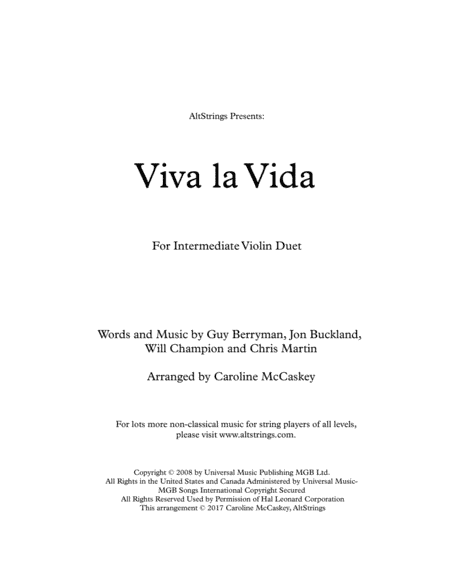 Viva La Vida (arr. Caroline McCaskey)