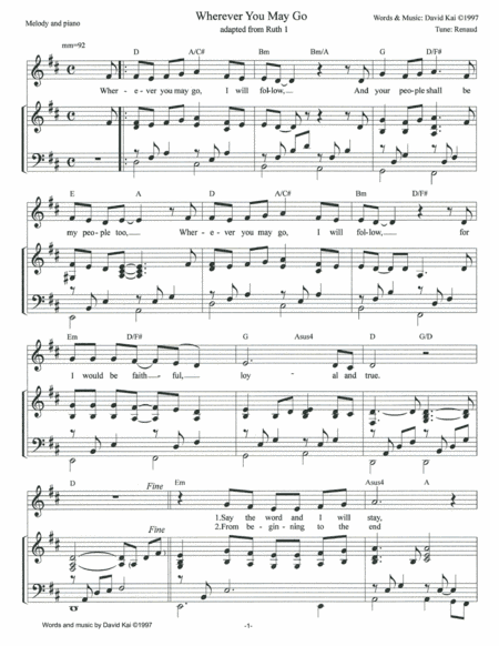Wherever You May Go (accompaniment)