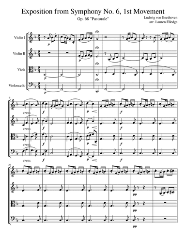 Exposition from Beethoven Symphony No. 6 "Pastorale" (arr. Lauren Elledge)