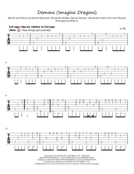Demons (arr. Miles K.)