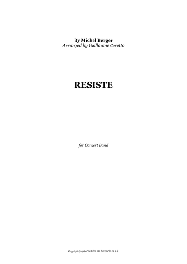 Resiste (arr. Guillaume Ceretto)