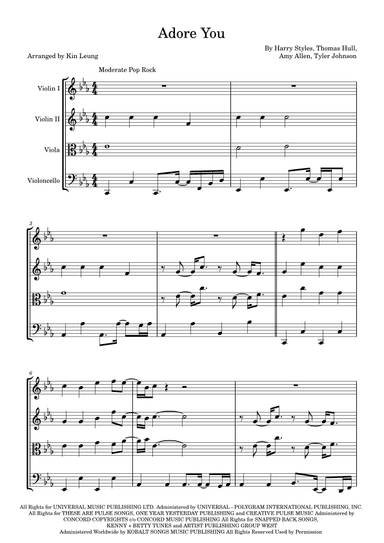 Adore You (arr. Kin Leung)