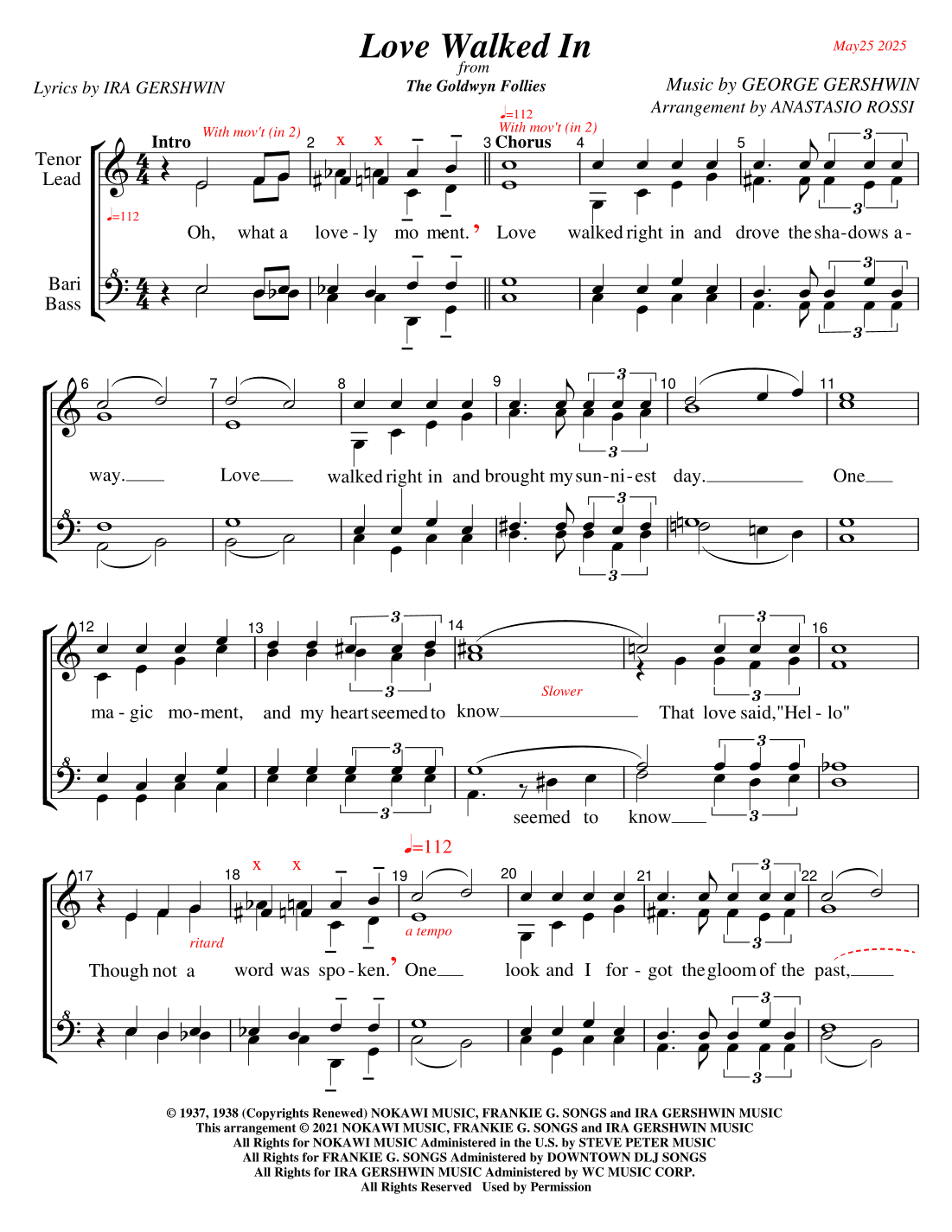 Love Walked In (arr. Anastasio Rossi)