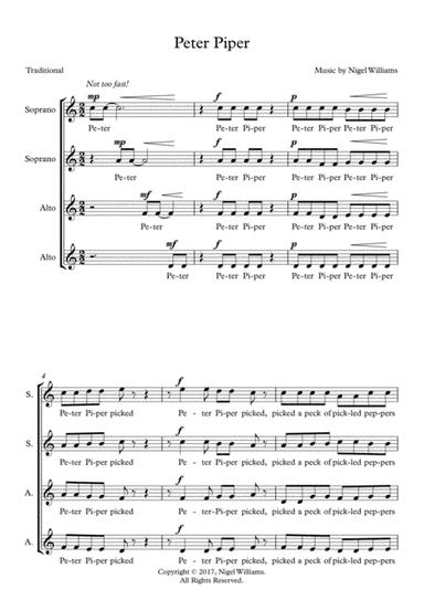 Peter Piper, for SSAA choir