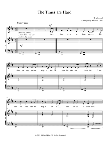 The Times are Hard (suitable for young singers) (arr. Richard Link)