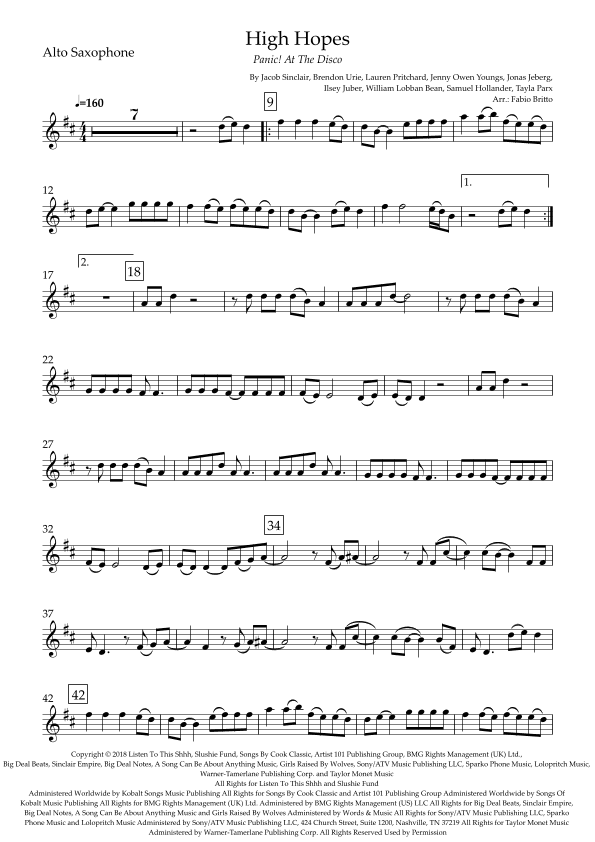 High Hopes (arr. Fabio Britto)
