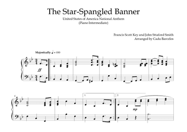 The Star-Spangled Banner - EUA Hymn (Piano Intermediate) (arr. Cadu Barcelos)