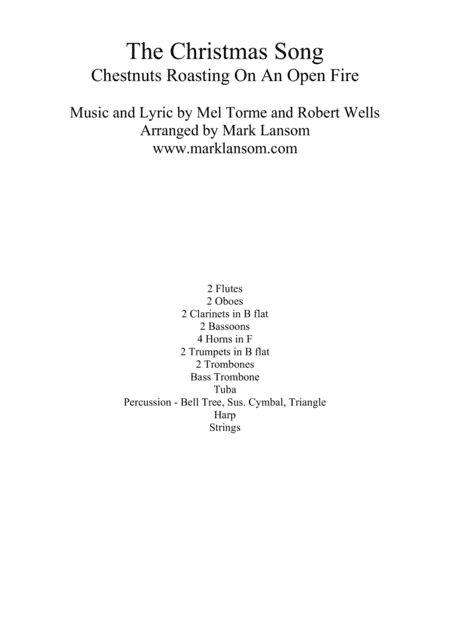 The Christmas Song (Chestnuts Roasting On An Open Fire) (arr. Mark Lansom)