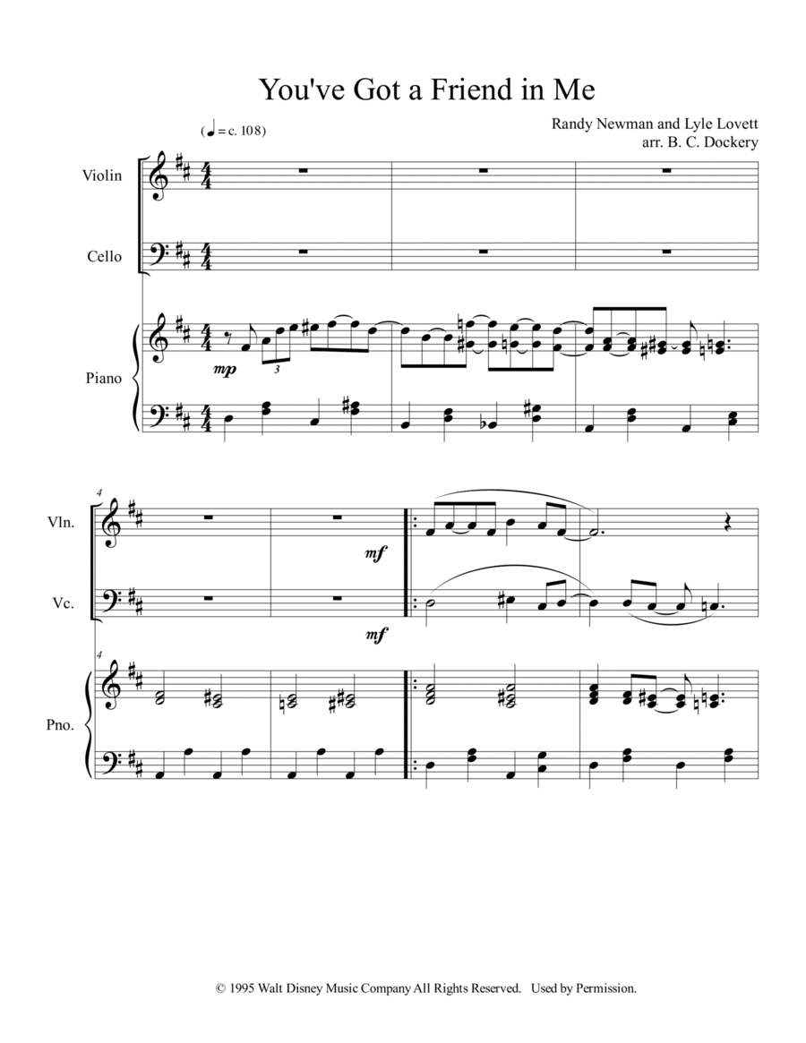 You've Got A Friend In Me (arr. B. C. Dockery)