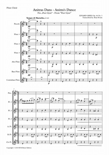 Grieg: Anitras Dans - Anitra's Dance from "Per Gynt" (Flute Choir) (arr. Roar Kvam)