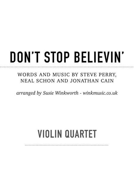 Don't Stop Believin' (arr. Susie Winkworth winkmusic.co.uk)