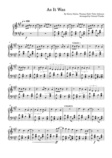 As It Was (arr. Caracol Tracks)