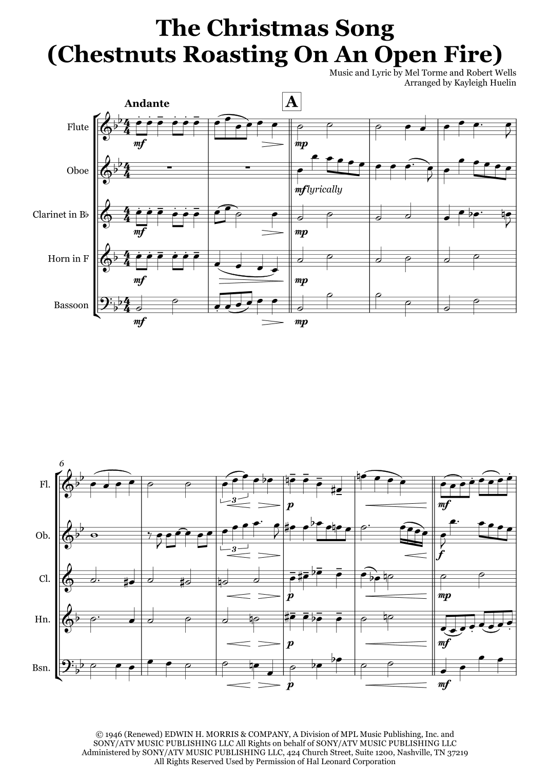 The Christmas Song (chestnuts Roasting On An Open Fire) (arr. Kayleigh Huelin)